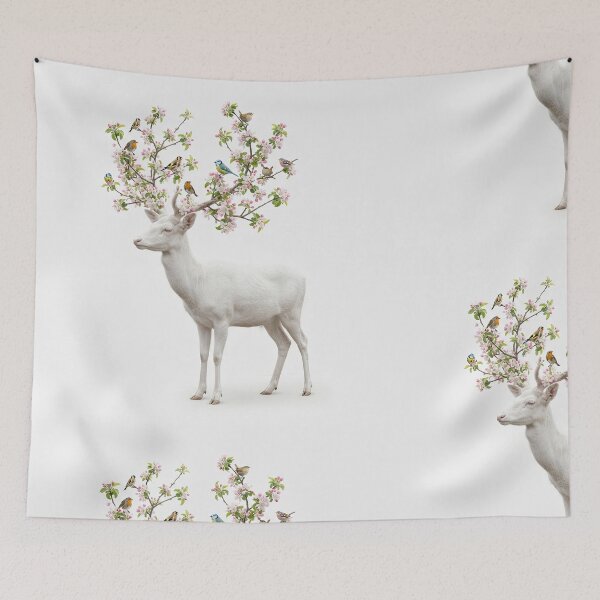 Item preview, White Stag with Blossoming Antlers designed and sold by Rahat3344.