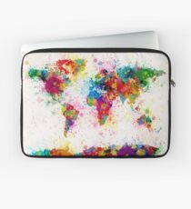 World Map Paint Splashes Laptop Sleeve