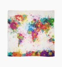 Weltkarte Paint Splashes Tuch