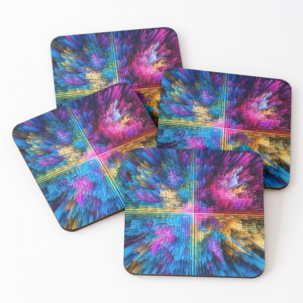 Artikelvorschau, Vibrant Rainbow Burst Abstract Print entworfen und verkauft von Mixture-Designs.