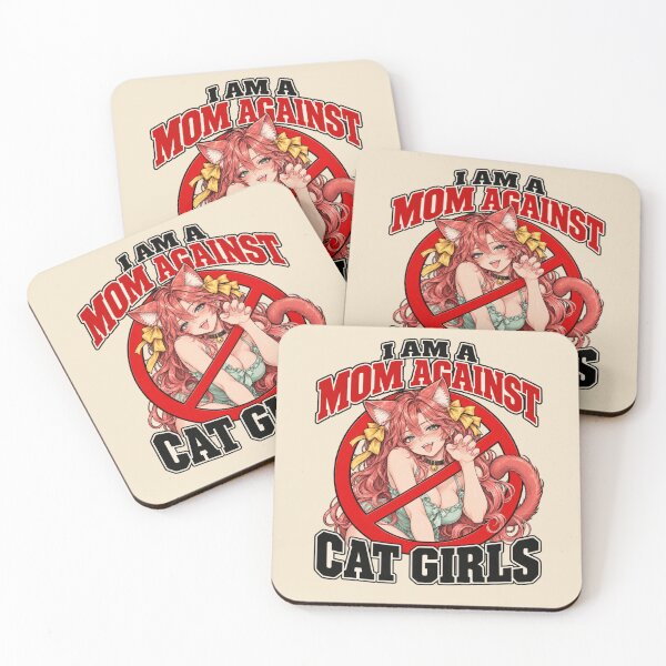 Item preview, Anime Catgirl Collegiate I Am a Mom Against Cat Girls Meme designed and sold by AmiGraph.
