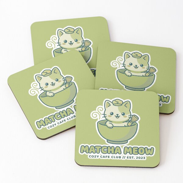 Item preview, Matcha Meow Cute Cat Drinking Green Tea Kawaii Pastel T-Shirt designed and sold by DesignArtique.