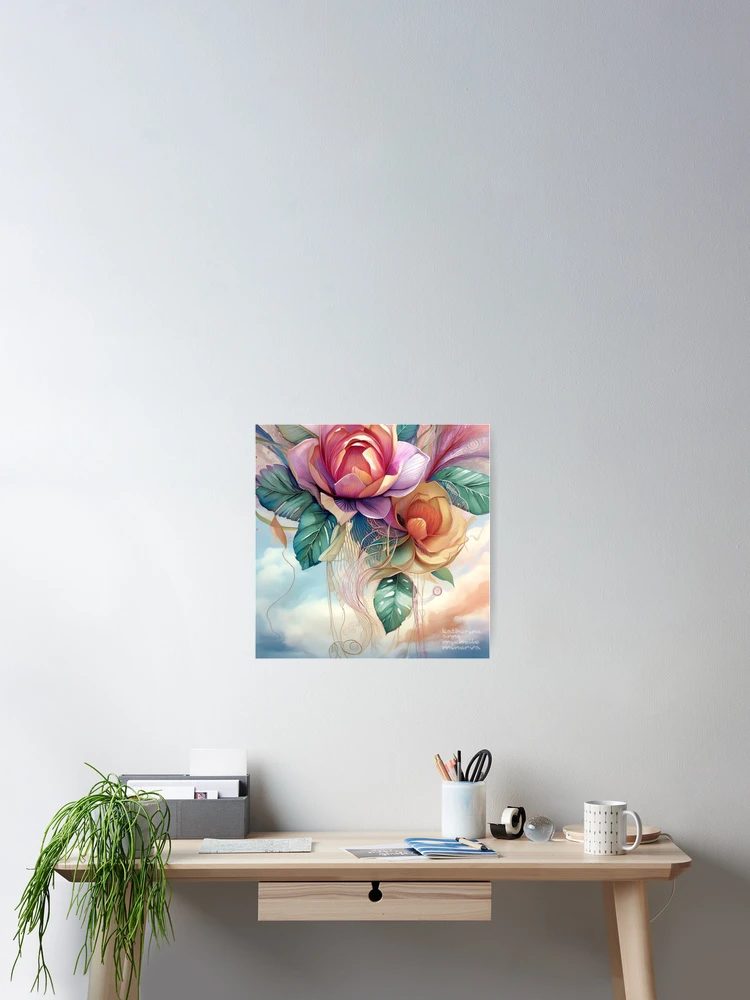 Thumbnail 2 of 3, Poster, Floating Roses designed and sold by Katherine Anne Michelle Minerva.