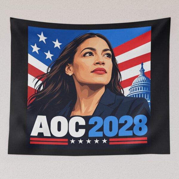Item preview, Alexandria Ocasio Cortez 2028 Patriotic Portrait designed and sold by Owcomm.