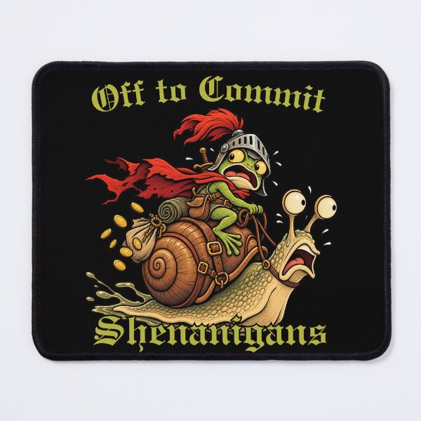 Item preview, Off To Commit Shenanigans Panicked Knight designed and sold by GibasVisuals.