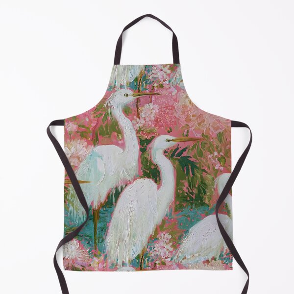 Item preview, Garzas blancas en un jardín de estilo chinoiserie rosa. designed and sold by SophieClimaArt.