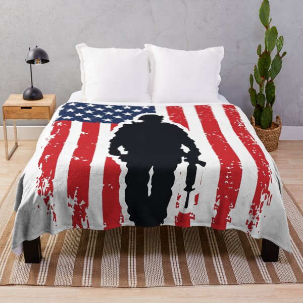 Item preview, Veteran - Soldier Silhouette Distressed American Flag designed and sold by Marshallamoakohene.