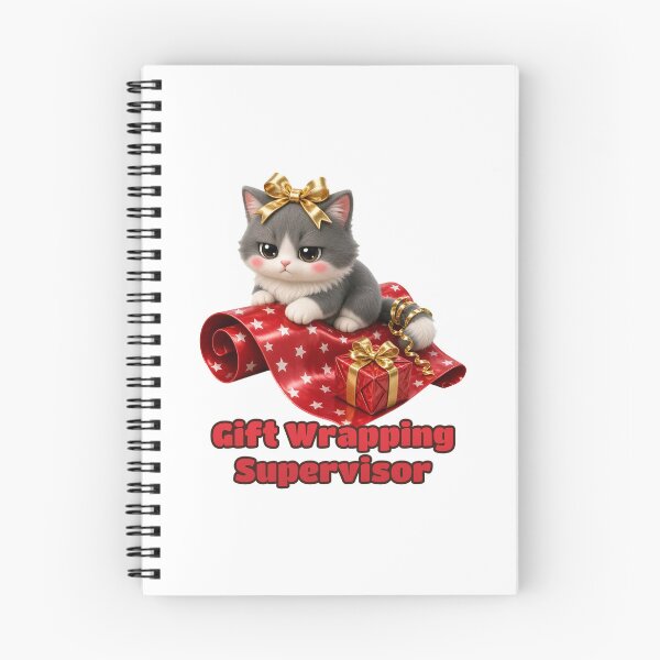 Item preview, Gift Wrapping Supervisor Cute Christmas Cat Funny Holiday Sticker designed and sold by glitchman2.