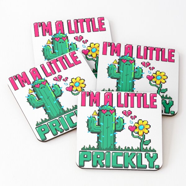 Item preview, I'm a Little Prickly – Pixel Art Cactus Humor designed and sold by NaturePixel.
