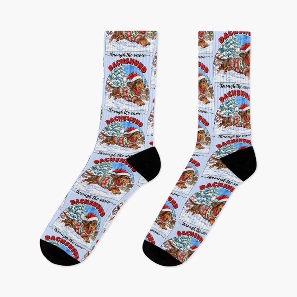 Item preview, Funny Dachshund Through The Snow Happy Christmas Dog designed and sold by Lion and Lamb Design.