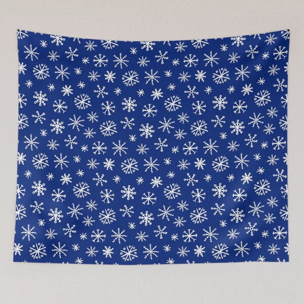 Item preview, White Snowflakes on Bold Blue Background designed and sold by Morgenmuffle.