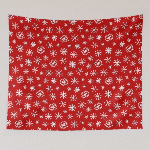 Item preview, White Snowflakes on Bold Red Background designed and sold by Morgenmuffle.