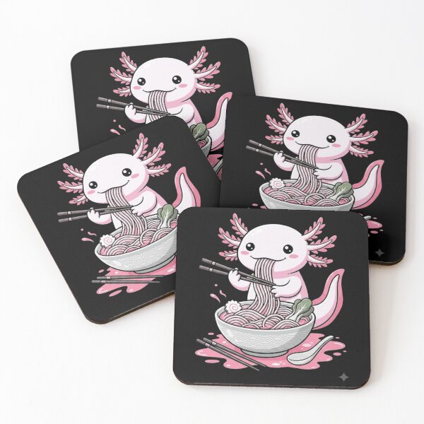 Item preview, Cute Axolotl Eating Ramen Kawaii Noodle Lover Design designed and sold by MiALopezArt.