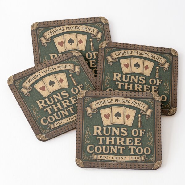 Item preview, Runs of Three Count Too Cribbage Night Gift designed and sold by BoosterShop.