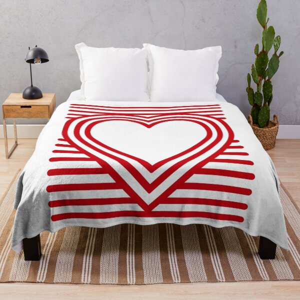 Item preview, Retro Red Striped Heart Minimalist Graphic Art designed and sold by colorful-white.