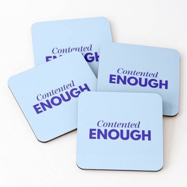Item preview, (Blue) Contented Enough Minimalist Motivational Typography Quote designed and sold by r-wan-design.