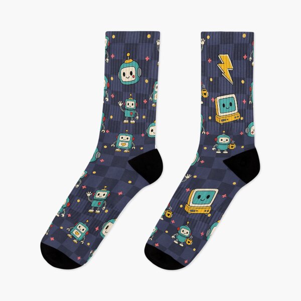Item preview, Cute Retro Robots on Checkerboard designed and sold by plam50.