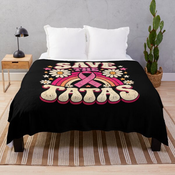 Item preview, Save The Tatas Retro Pink Ribbon Breast Cancer Awareness Groovy designed and sold by ONHI.