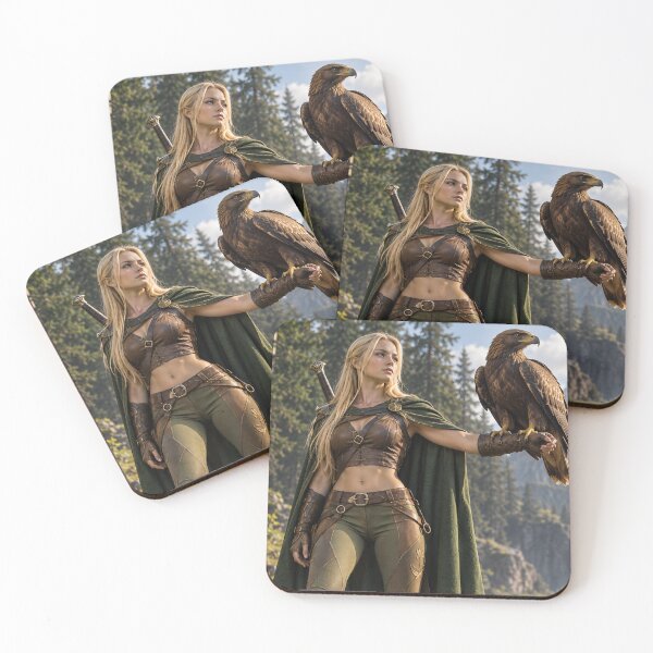 Item preview, Female Fantasy Elf with Eagle Companion designed and sold by Moviebuff91.