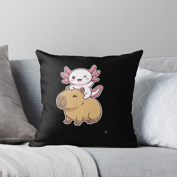 Item preview, Cute Axolotl Riding a Capybara Kawaii Animal Friends designed and sold by MiALopezArt.