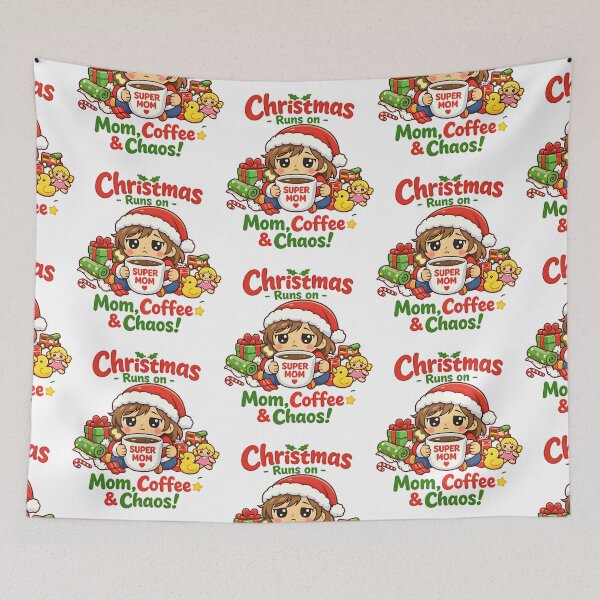 Item preview, Christmas runs on Mom, coffee, and chaos design designed and sold by DesignsByLitz.