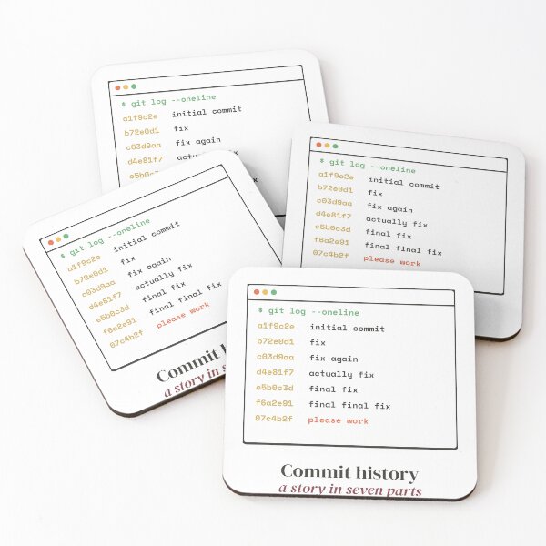 Item preview, Git Log Commit History - Funny Programmer Final Fix designed and sold by Rilindi.