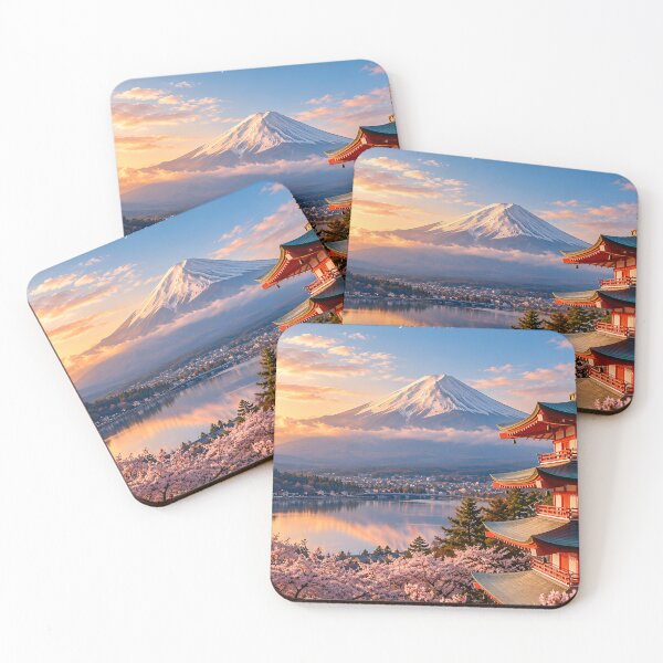 Item preview, Vintage Mount Fuji Japan Cherry Blossom designed and sold by Imaginationbeyond.