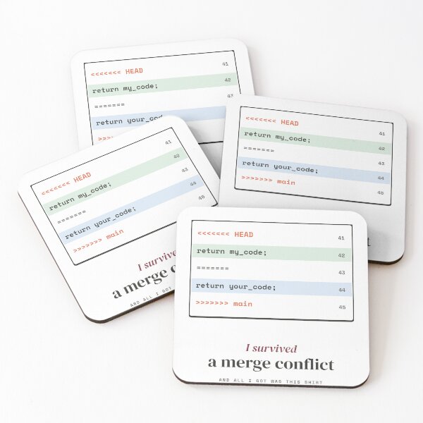Item preview, I Survived a Merge Conflict - Funny Git Programmer designed and sold by Rilindi.