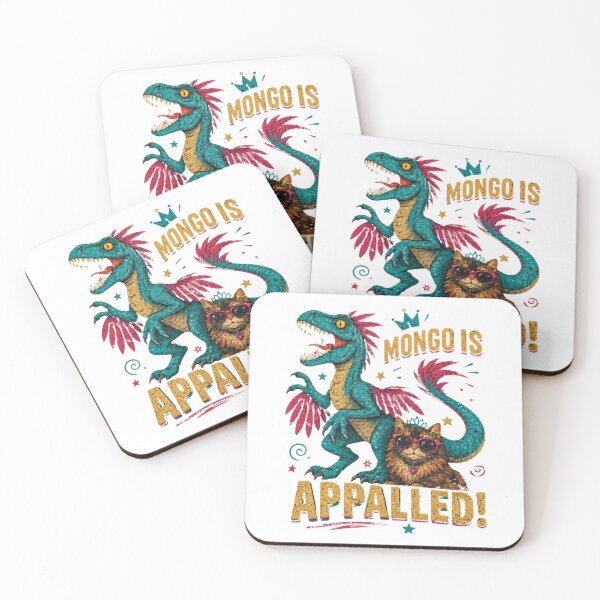 Item preview, Appalled Cat and Dinosaur Fantasy Illustration designed and sold by crestwo-supply.