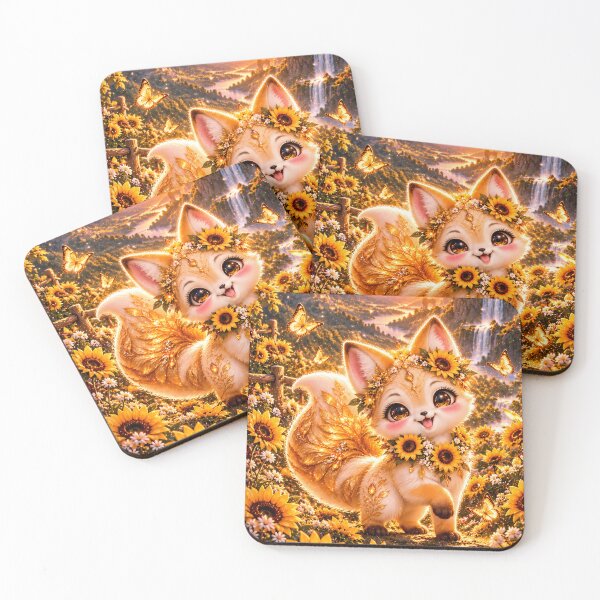 Item preview, GgggMagical Golden Sunflower Fox Fantasy Castle  designed and sold by kawaiiaianimals.