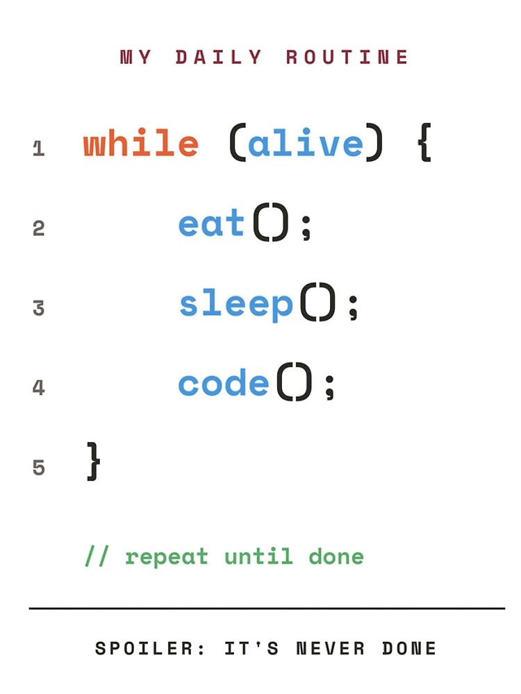 Thumbnail 4 of 4, iPhone Case, While Alive Eat Sleep Code - Programmer Daily Routine designed and sold by Rilindi.