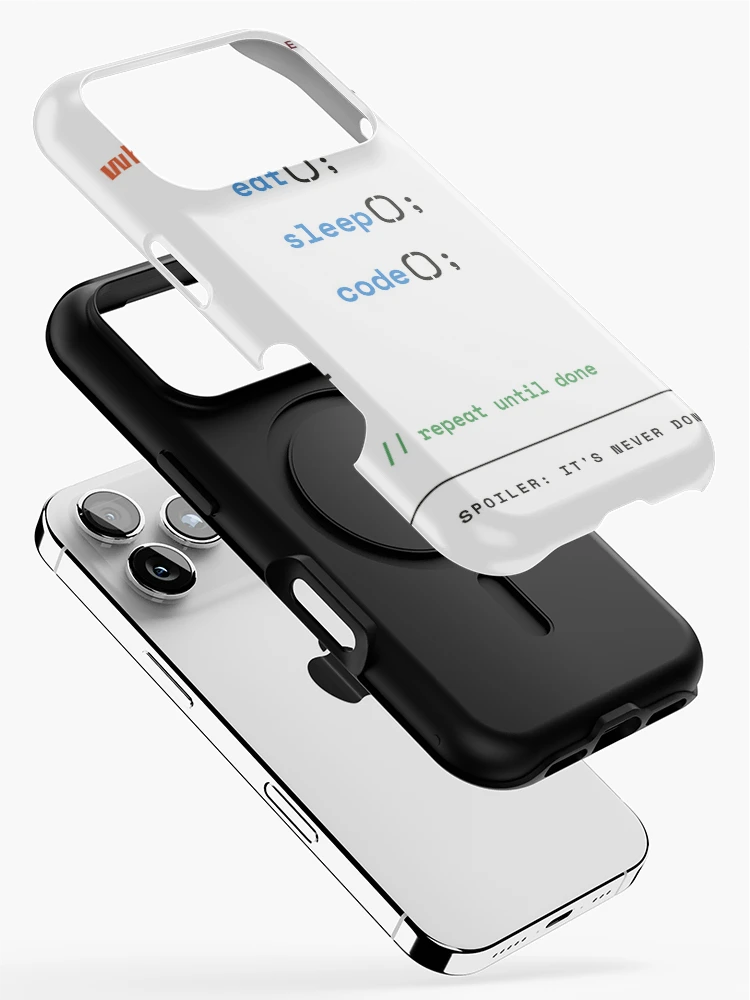 Thumbnail 2 of 4, iPhone Case, While Alive Eat Sleep Code - Programmer Daily Routine designed and sold by Rilindi.