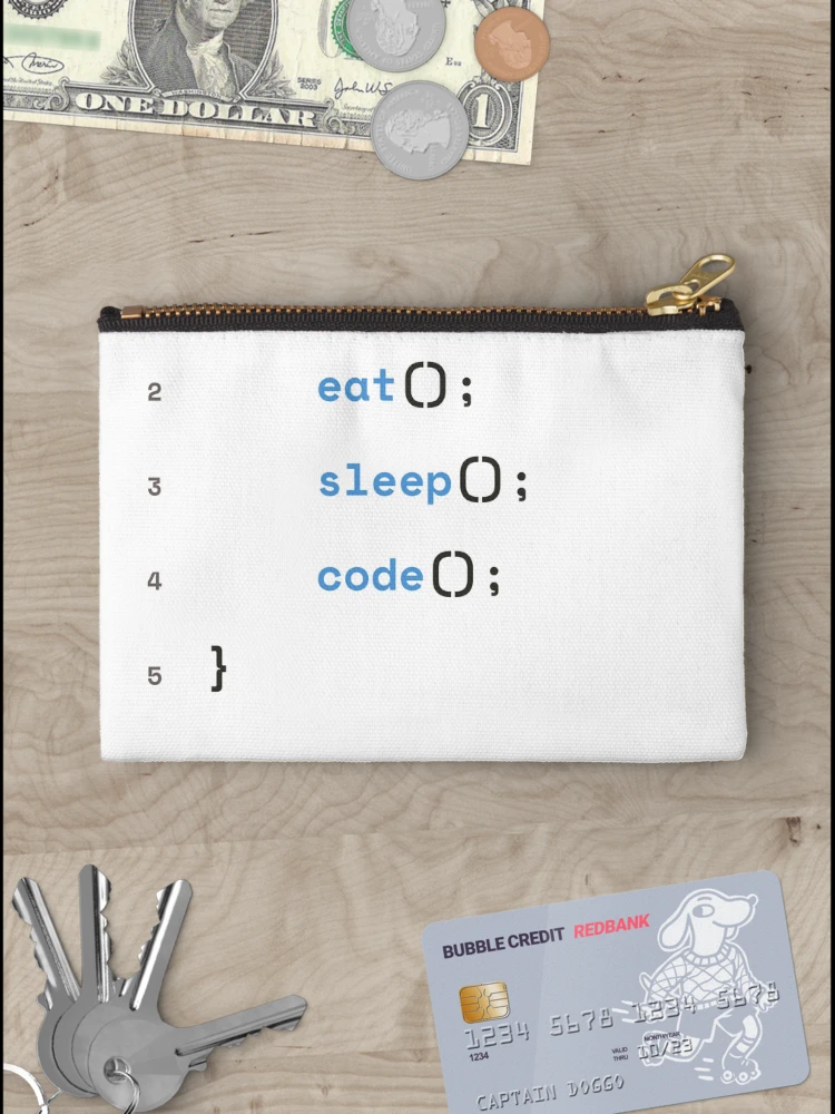 Thumbnail 3 of 4, Zipper Pouch, While Alive Eat Sleep Code - Programmer Daily Routine designed and sold by Rilindi.