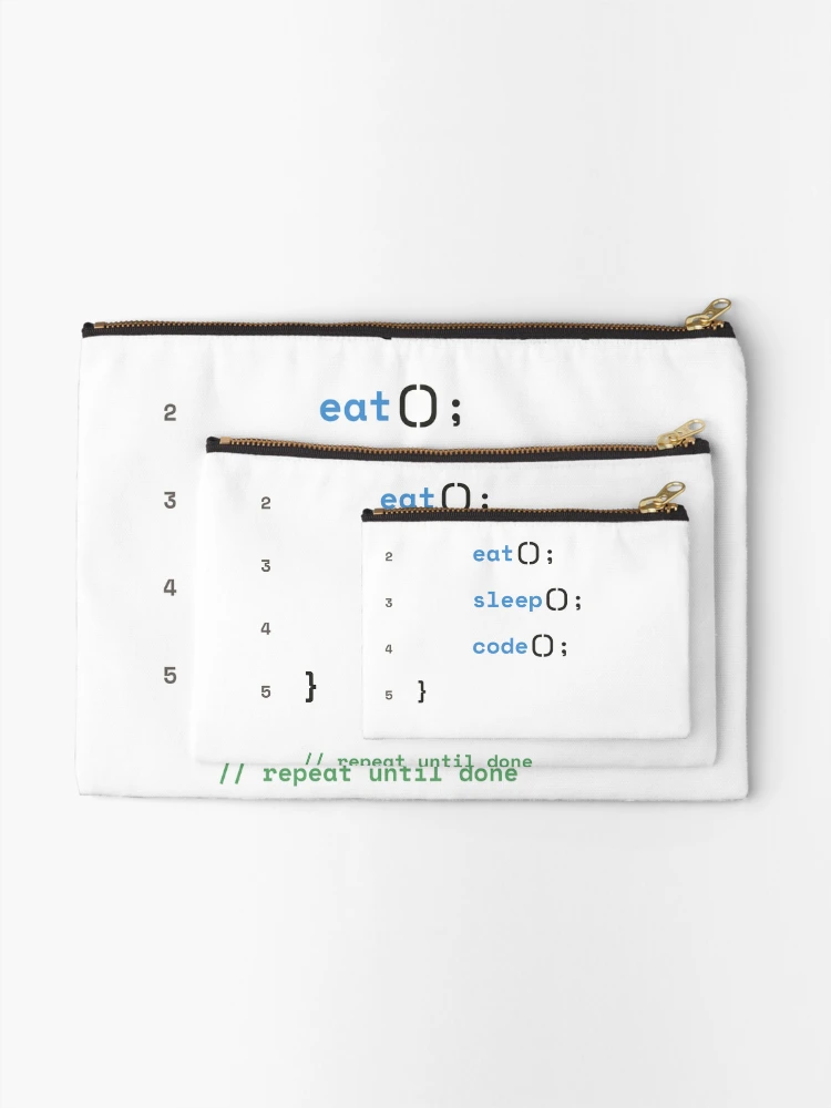 Thumbnail 2 of 4, Zipper Pouch, While Alive Eat Sleep Code - Programmer Daily Routine designed and sold by Rilindi.