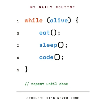 Artwork thumbnail, While Alive Eat Sleep Code - Programmer Daily Routine by Rilindi