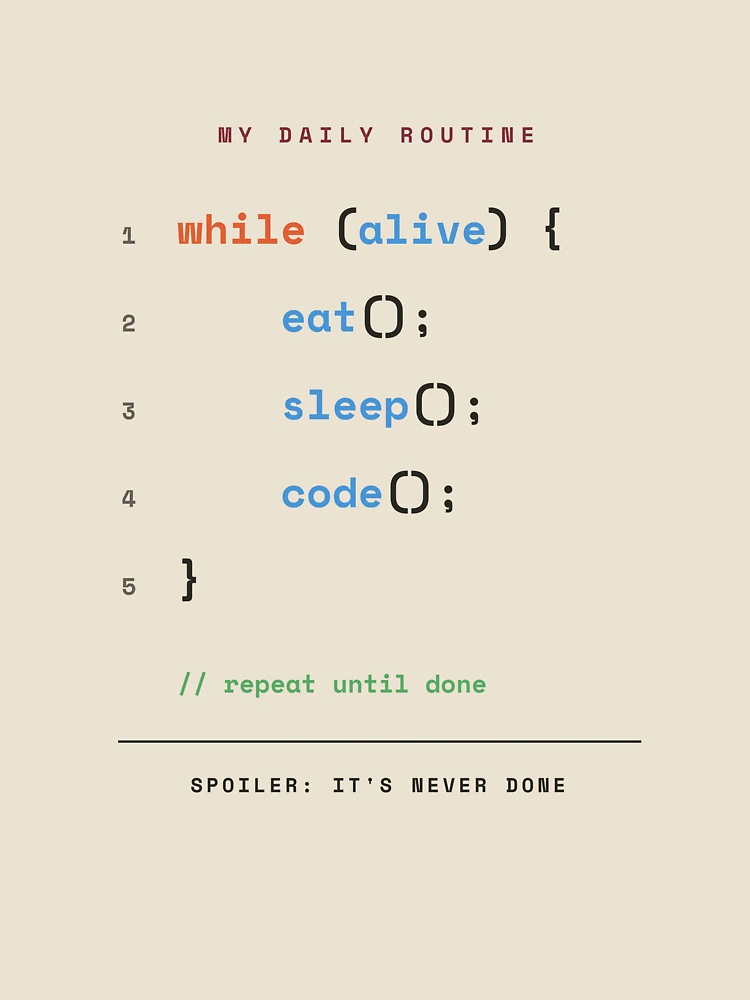 Thumbnail 4 of 4, Relaxed T-Shirt, While Alive Eat Sleep Code - Programmer Daily Routine designed and sold by Rilindi.