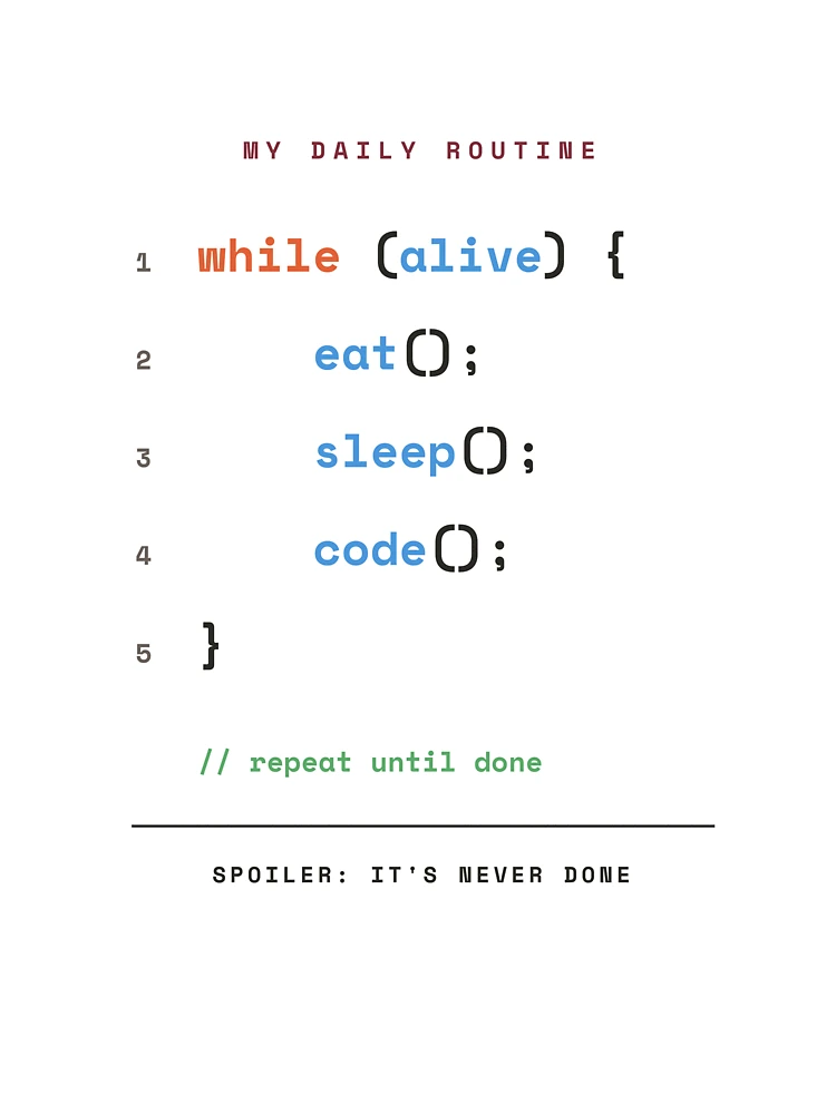 Thumbnail 7 of 7, Oversized T-Shirt, While Alive Eat Sleep Code - Programmer Daily Routine designed and sold by Rilindi.