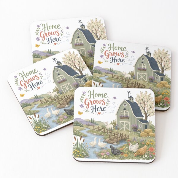 Item preview, Rustic Farmhouse Barn Spring Countryside Cottagecore Home Grows Here Art designed and sold by inkoutninja.