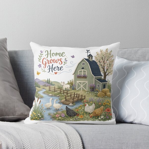 Item preview, Rustic Farmhouse Barn Spring Countryside Cottagecore Home Grows Here Art designed and sold by inkoutninja.