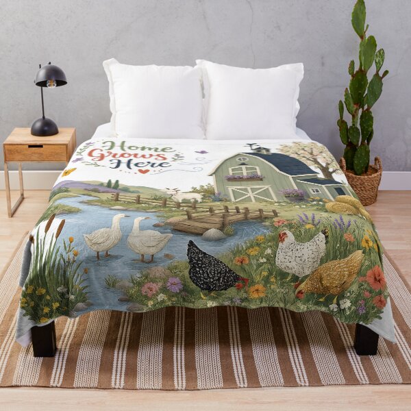 Item preview, Rustic Farmhouse Barn Spring Countryside Cottagecore Home Grows Here Art designed and sold by inkoutninja.