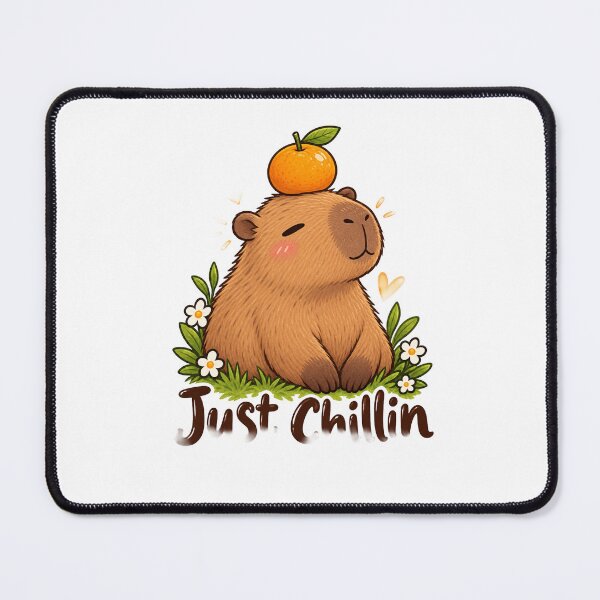 Item preview, Just Chillin Capybara with Orange Cute Kawaii Sticker designed and sold by Izhandesign.