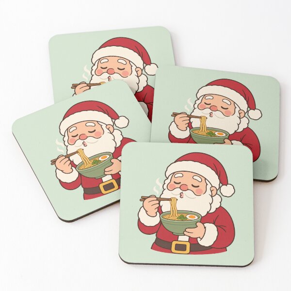 Item preview, Kawaii Santa Blowing on Hot Ramen for Noodle Lovers – Cozy Christmas Humor designed and sold by Im-Ara.