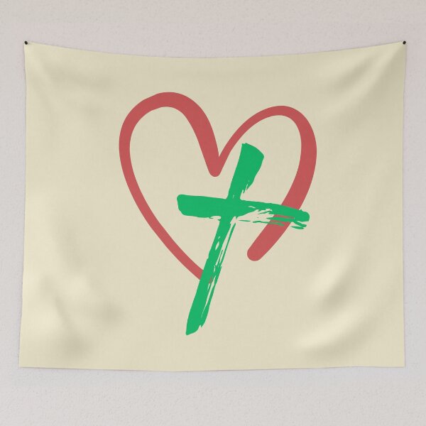 Item preview, Christmas Colors Heart Cross Simple Sketch Doodle designed and sold by JaymeOctober.