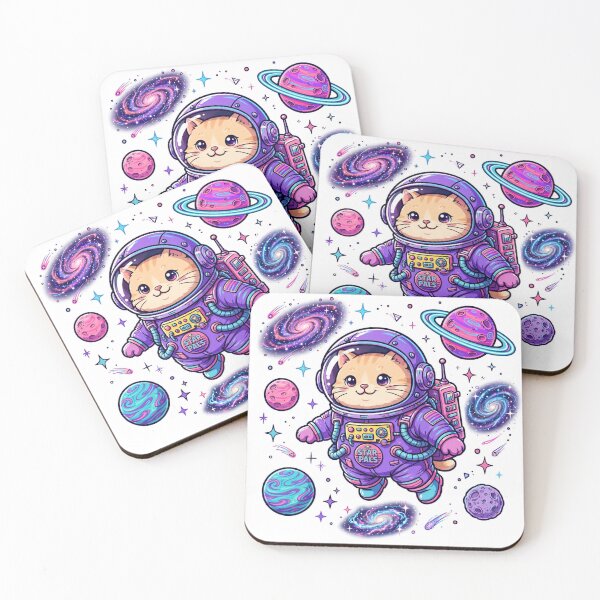 Item preview, Cosmic Cat Astronaut | Vaporwave Space Cat in Retro Suit designed and sold by Robert Lucio.