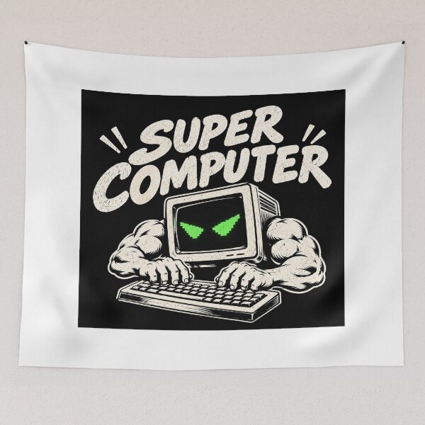 Item preview, Super Computer – Retro Muscle PC Funny Vintage Tech T\-Shirt designed and sold by kaipapershop.