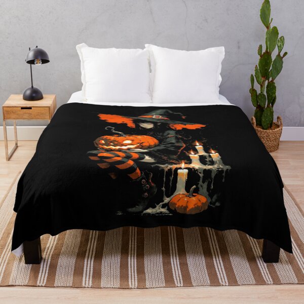 Item preview, Gothic Anime Witch - Spooky Halloween Pumpkin & Candlelight Art designed and sold by HexOne.