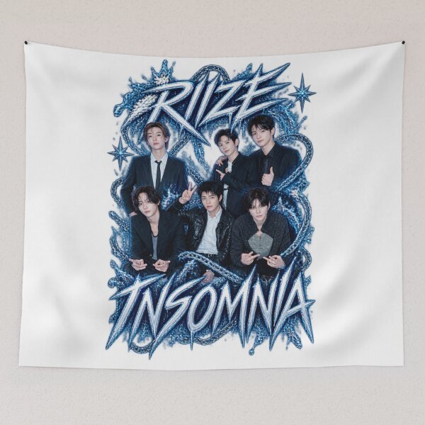 Item preview,  RIIZE INSOMNIA Group Poster | Electric Blue Kpop Graphic designed and sold by Valeree Store.