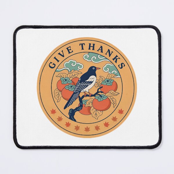 Item preview, Give Thanks Magpie Persimmon Crest Emblem Vector designed and sold by Shutter-Dragon.