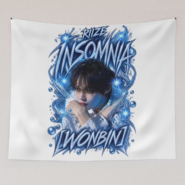 Item preview, RIIZE Wonbin INSOMNIA Neon Blue Lettering | Dark Fashion designed and sold by Valeree Store.