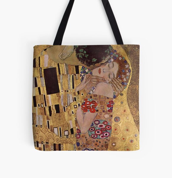 Lady With Fan and Cat, Vintage Gustav Klimt Art Print, All Purpose Designer  Tote Bag - Medium